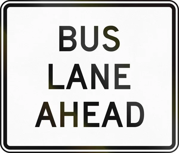Estados Unidos MUTCD sinal de estrada regulatória - Bus lane — Fotografia de Stock