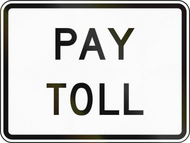 United States MUTCD road sign - Pay toll clipart