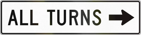 United States MUTCD road sign - Allowed turns — Stock Photo, Image