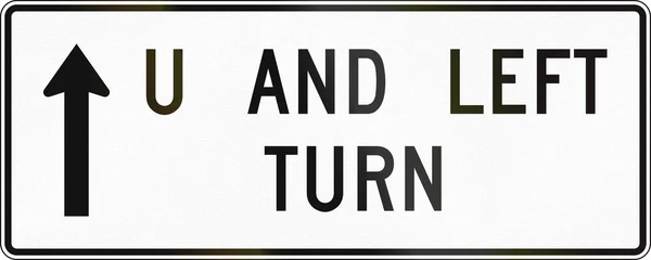 Дорожный знак MUTCD в Соединенных Штатах - Повороты на встречку — стоковое фото