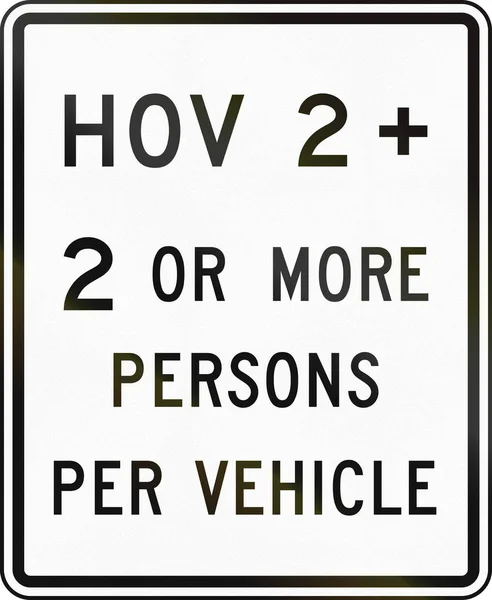Estados Unidos MUTCD road sign - HOV lane — Fotografia de Stock
