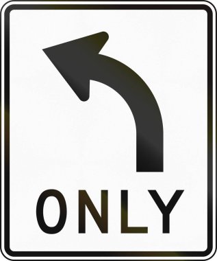 Amerika Birleşik Devletleri Mutcd yasal yol işaret - yalnızca sola