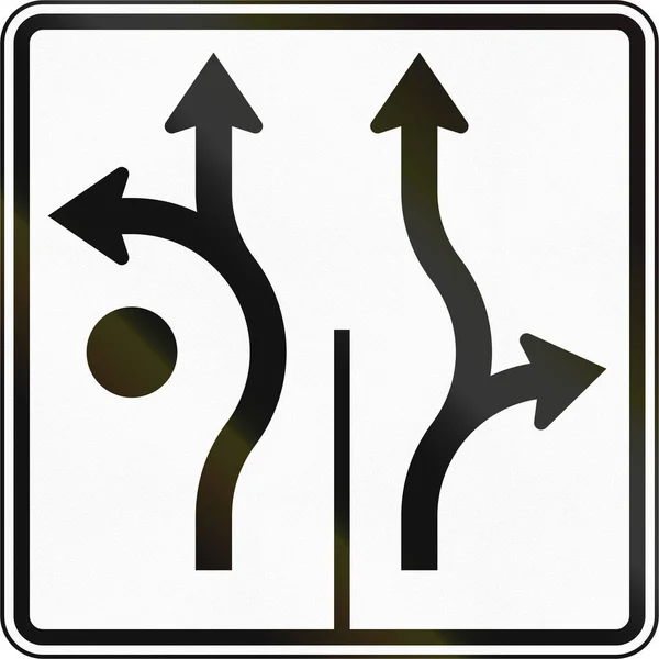 Stati Uniti MUTCD road sign - Attivazione corsie consentite — Foto Stock