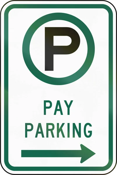 Mutcd Egyesült Államok szabályozási útjelzés - fizetett parkoló — Stock Fotó