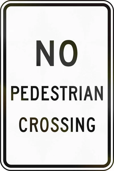 United States MUTCD regulatory road sign - No pedestrian crossing — Stock Photo, Image