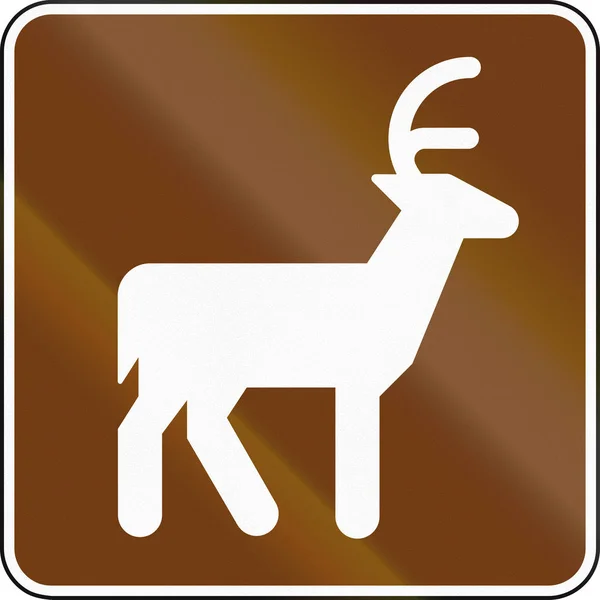 Statele Unite ale Americii MUTCD ghid semn rutier - Deer Viewing Area — Fotografie, imagine de stoc