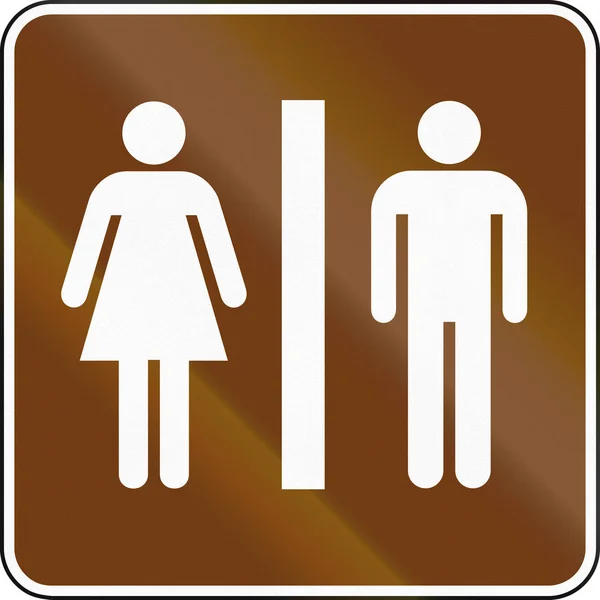 アメリカ合衆国 Mutcd ガイド道路標識 - トイレ — ストック写真