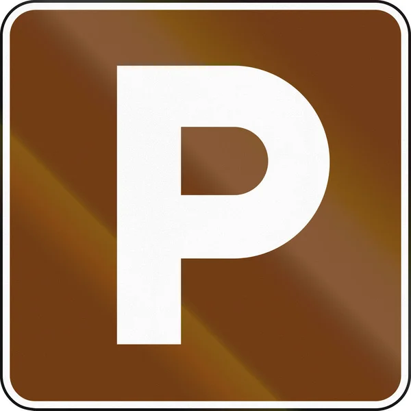 Verenigde Staten Mutcd gids verkeersbord - parkeerplaats — Stockfoto