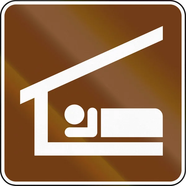 Ηνωμένες Πολιτείες Mutcd οδηγός πινακίδα - καταφύγιο στον ύπνο — Φωτογραφία Αρχείου