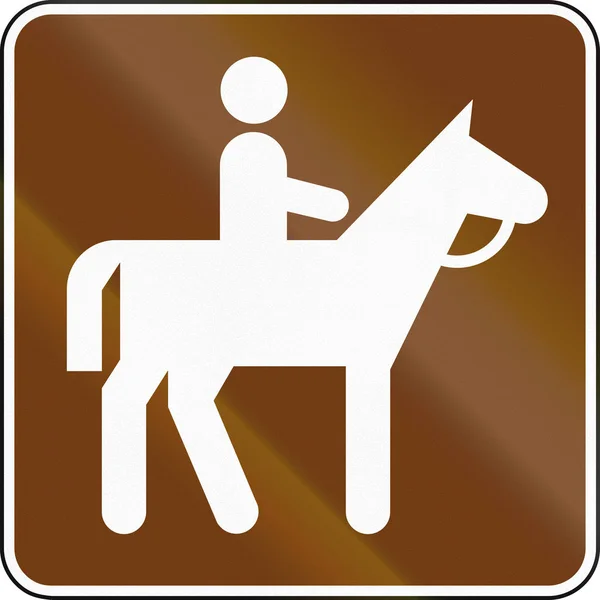 Estados Unidos MUTCD guia de estrada sinal - Equitação — Fotografia de Stock