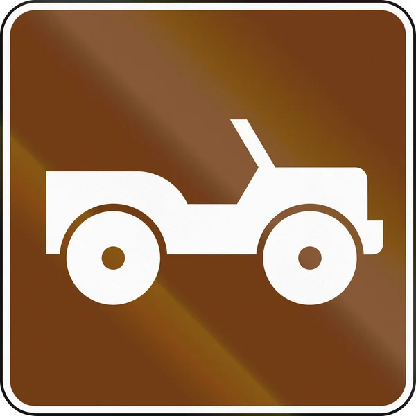 Stany Zjednoczone Mutcd Przewodnik znak drogowy - Jeep Wynajem — Zdjęcie stockowe