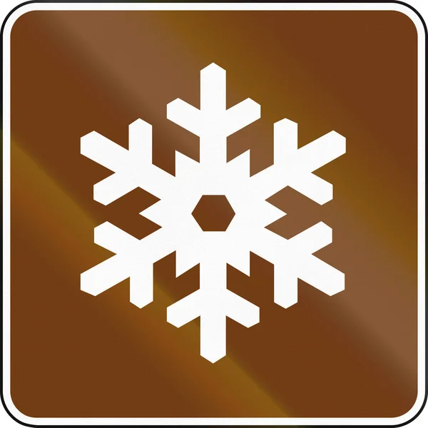 United States MUTCD guide road sign - Winter Recreational Area — Stock Photo, Image