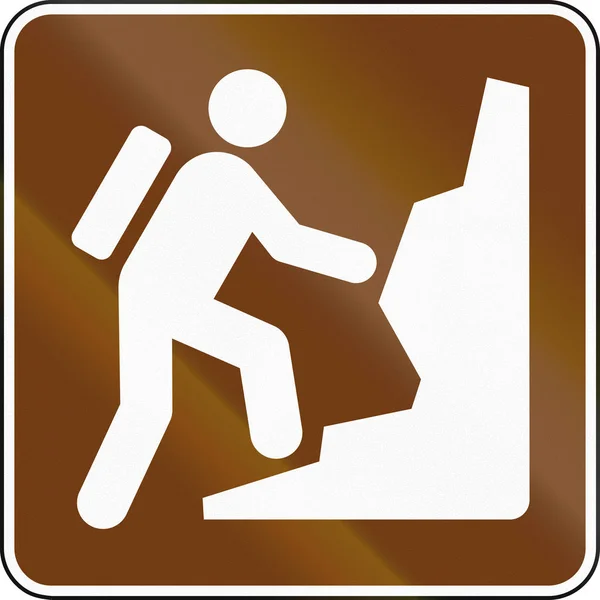 United States MUTCD guide road sign - Mountaineering — Stock Photo, Image