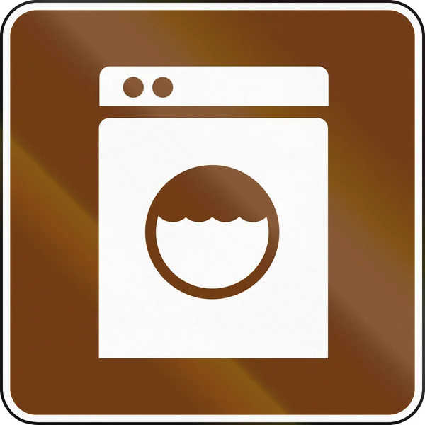 United States MUTCD guide road sign - Washing machine — Stock Photo, Image