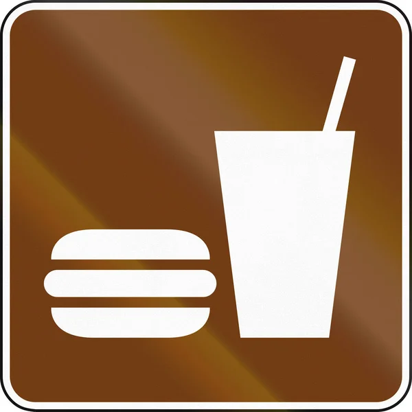 United States MUTCD guide road sign - Fast food — Stock Photo, Image