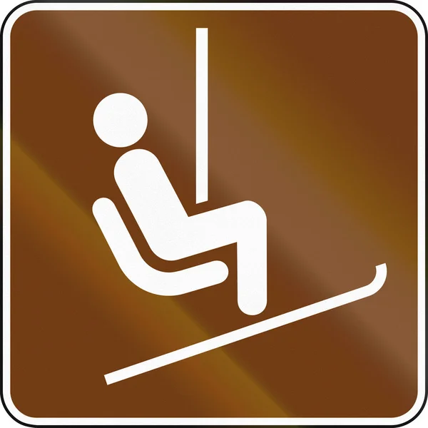Stany Zjednoczone Mutcd Przewodnik znak drogowy - wyciągi krzesełkowe — Zdjęcie stockowe