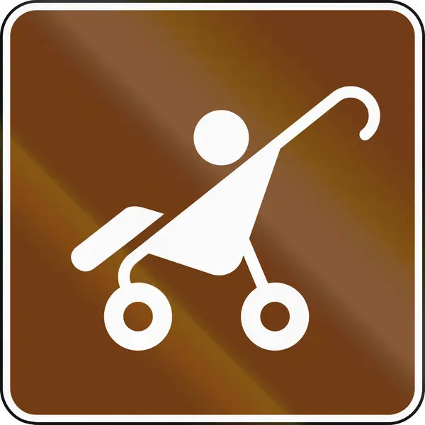 United States MUTCD guide road sign - Strollers — Stock Photo, Image