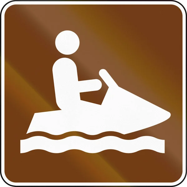 Estados Unidos MUTCD guia de estrada sinal - Jet Ski — Fotografia de Stock