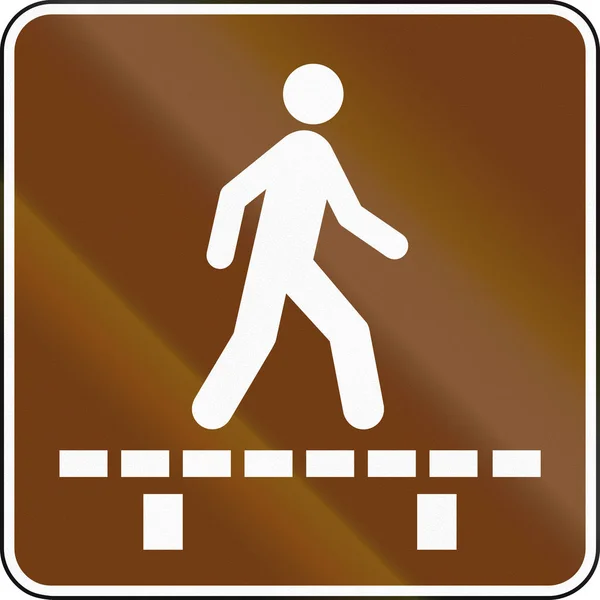 美国 Mutcd 指南道路标志-在浮桥上行走 — 图库照片