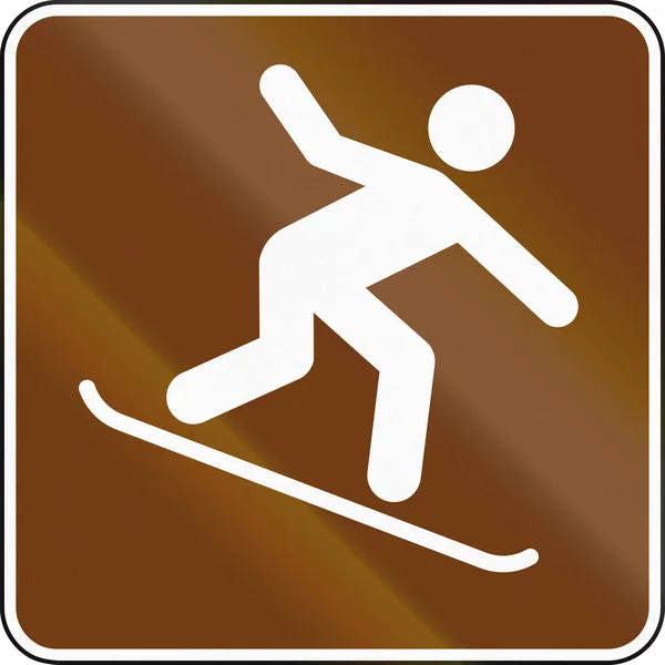 Etats-Unis MUTCD guide panneau routier - Snowboard — Photo