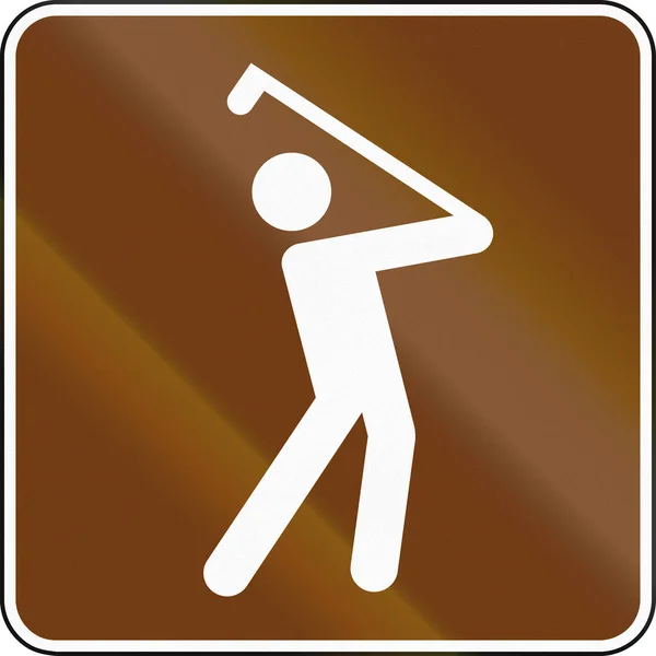 United States MUTCD guide road sign - Golf course — Stock Photo, Image