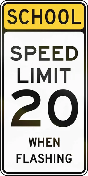 Estados Unidos MUTCD zona escolar señal de advertencia vial - Límite de velocidad — Foto de Stock