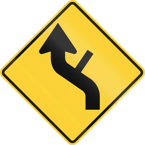 美国 Mutcd 警告在曲线相交道路标志 — 图库照片