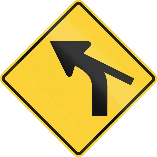 United States MUTCD warning road sign - Intersection in curve — Stock Photo, Image