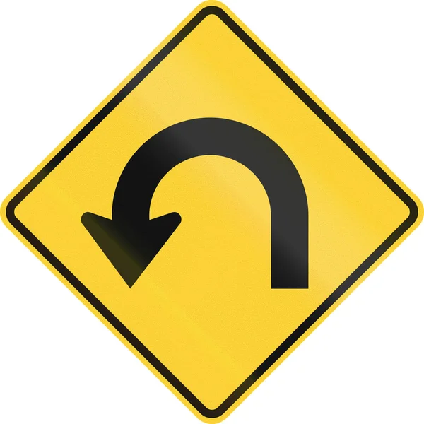 United States MUTCD warning road sign - Hairpin curve — Stock Photo, Image