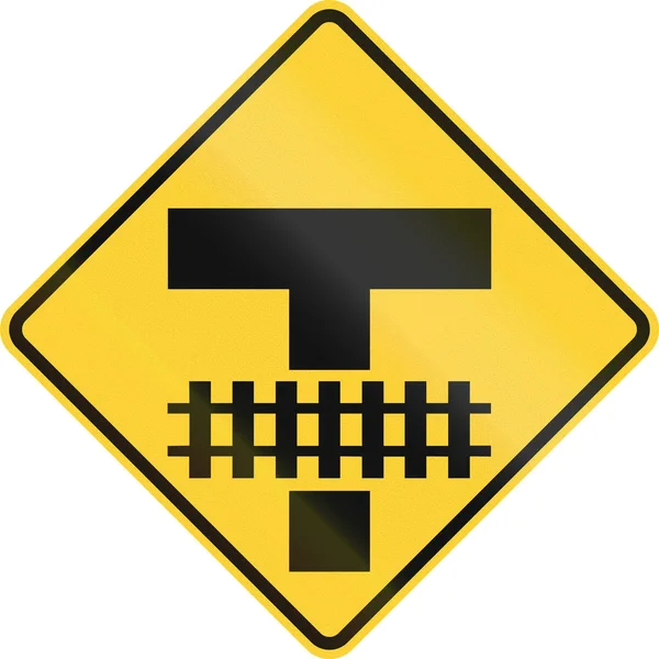 Stati Uniti MUTCD road sign - Intersezione e binari — Foto Stock