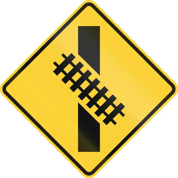 Stati Uniti MUTCD road sign - Attraversamento a livello diagonale — Foto Stock