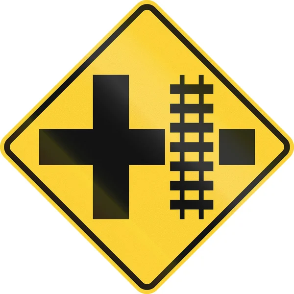 Stati Uniti MUTCD road sign - Attraversamento a livello e intersezione — Foto Stock