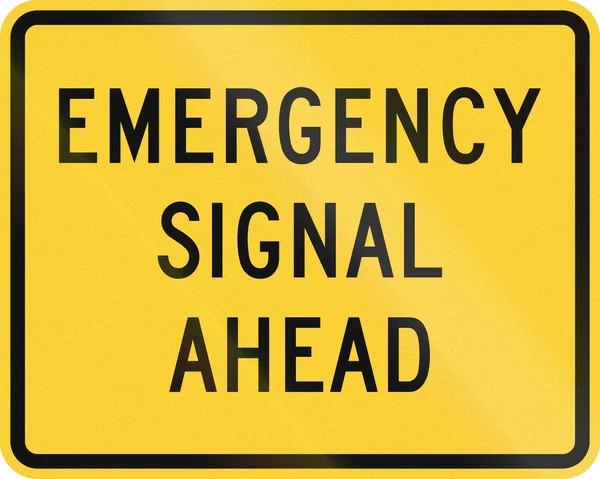 Предупреждающий знак MUTCD США - Впереди аварийный сигнал — стоковое фото