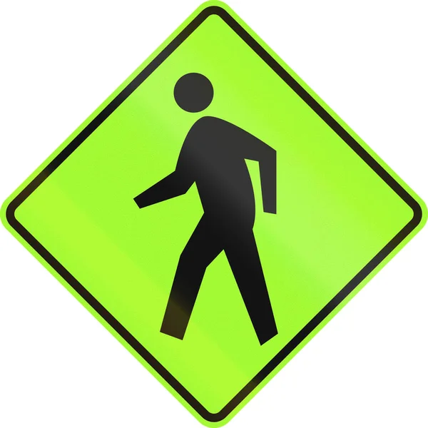 Stany Zjednoczone Mutcd znak drogowy - pieszych — Zdjęcie stockowe