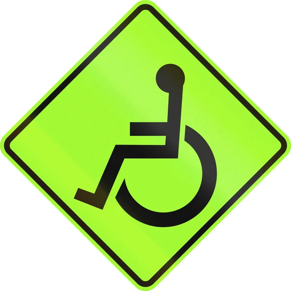 Behinderte warnen vor Verkehrszeichen — Stockfoto
