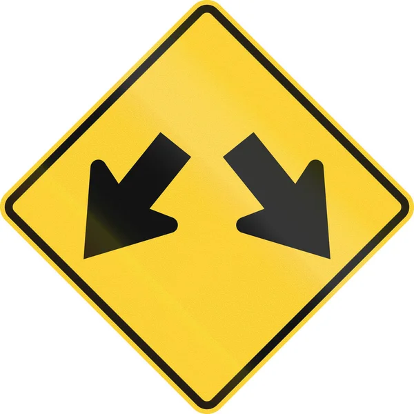 Сполучені Штати Mutcd дорожній знак - вліво або вправо — стокове фото