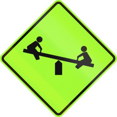United States MUTCD warning road sign - Playground clipart