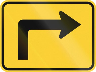 Amerika Birleşik Devletleri Mutcd uyarı yol işareti - yön işareti altı