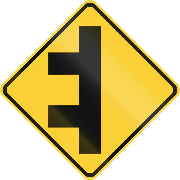 États-Unis Panneau d'avertissement routier MUTCD - Intersections multiples — Photo