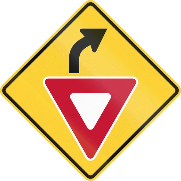 United States non-MUTCD-compliant road sign - Yield ahead — Stock Photo, Image