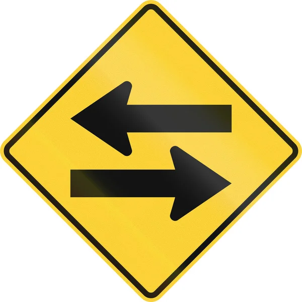 Verenigde Staten Mutcd verkeersbord - tweerichtingsverkeer oversteken — Stockfoto