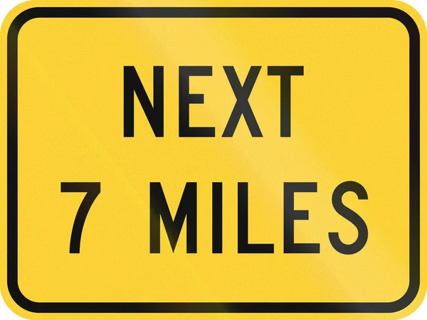 USA Mutcd vägmärke - nästa 7 miles — Stockfoto