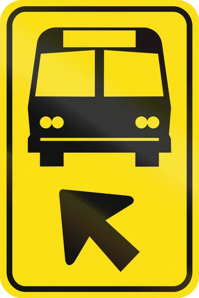 Señal de tráfico utilizada en el estado estadounidense de Minnesota - Bus lane — Foto de Stock