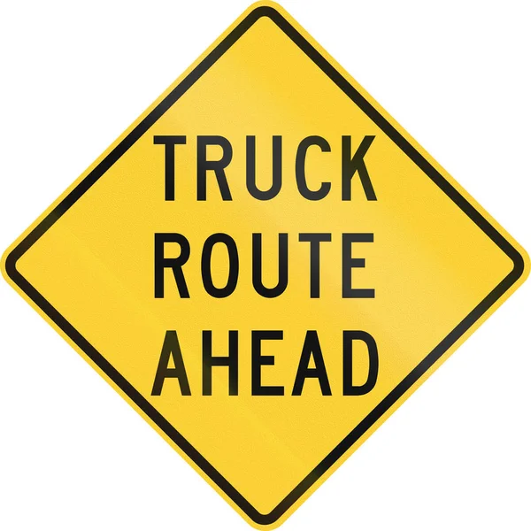 Road sign used in the US state of Nebraska - Truck route ahead — Stock Photo, Image