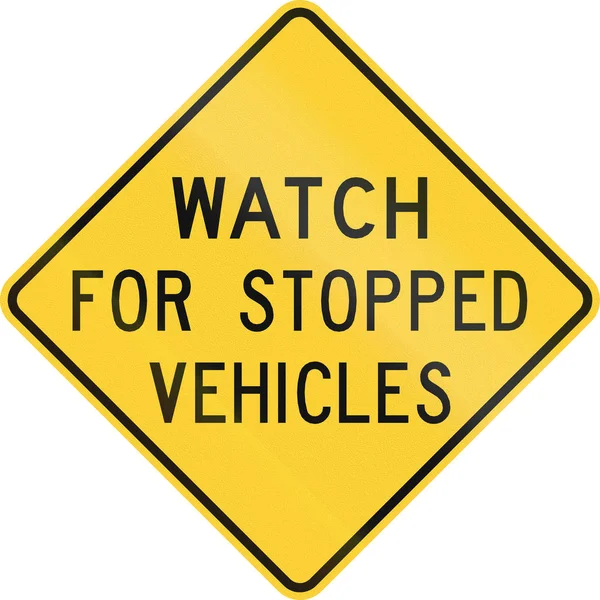 Verkehrszeichen im US-Bundesstaat Nebraska - auf angehaltene Fahrzeuge achten — Stockfoto