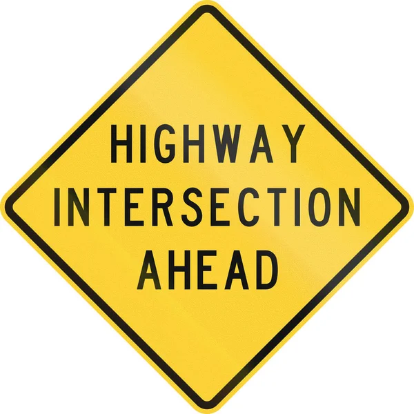 Дорожный знак, используемый в американском штате Техас - шоссе перекрёсток впереди — стоковое фото