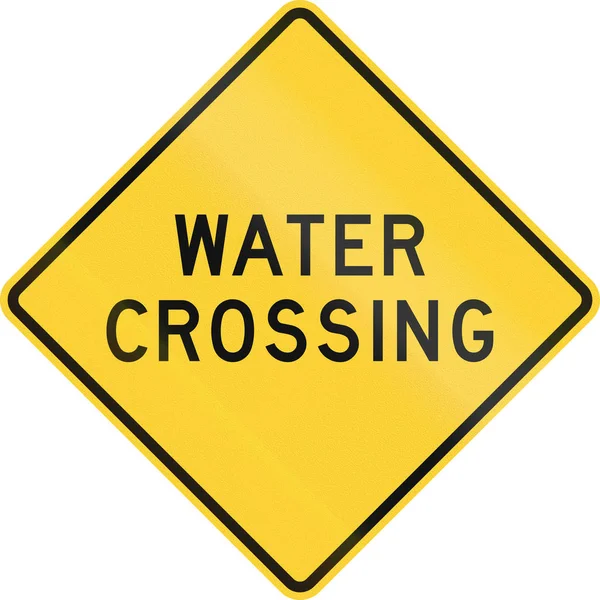 道路标志使用在美国得克萨斯州-水过境 — 图库照片