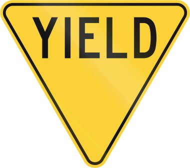 Old version of the Yield Sign in the United States clipart