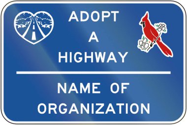Road sign used in the US state of Virginia - Adopt a highway clipart
