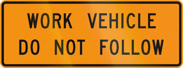 Дорожный знак, используемый в американском штате Вирджиния - рабочее транспортное средство — стоковое фото